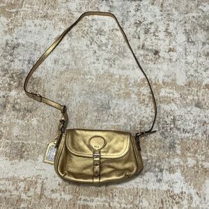 Ralph Lauren Gold Leather Crossbody Bag